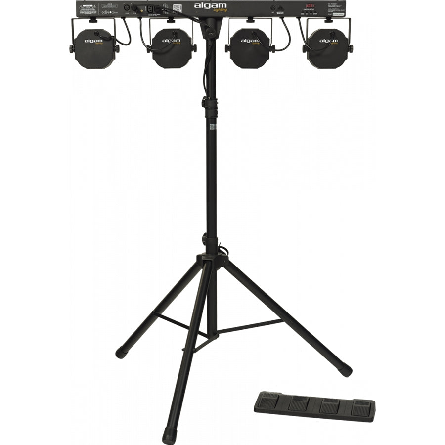 Algam Lighting STAGEBAR-II Kit su Treppiede Par + Strobo con Pedaliera Wireless