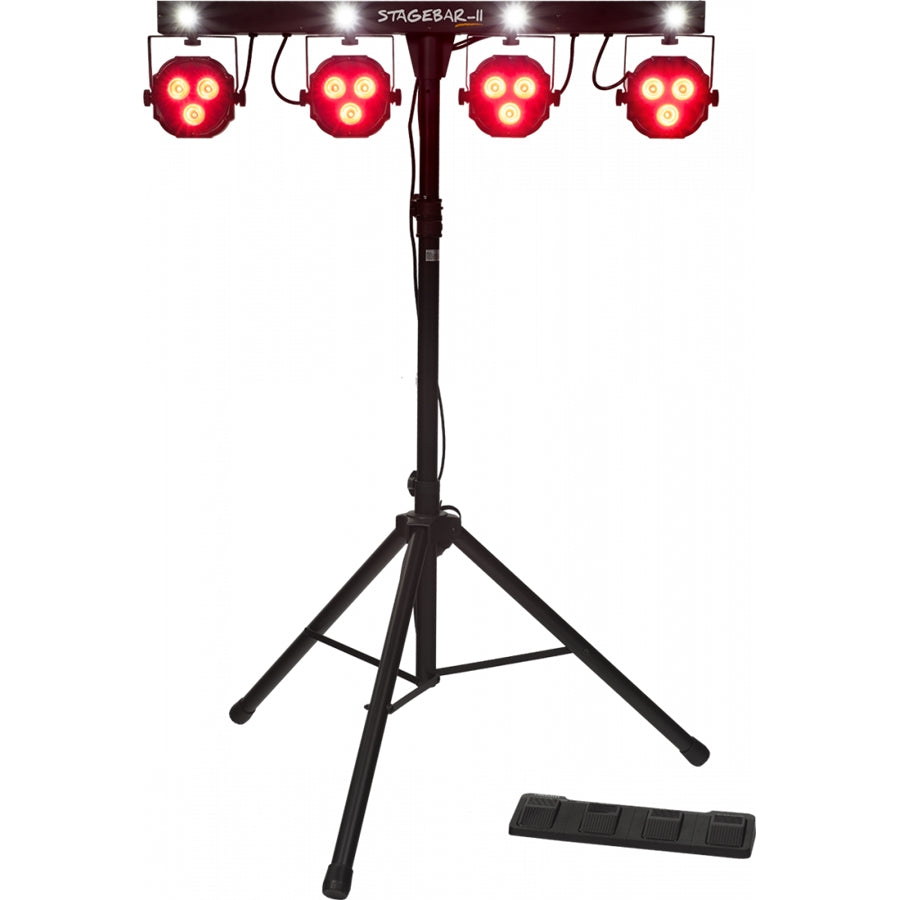 Algam Lighting STAGEBAR-II Kit su Treppiede Par + Strobo con Pedaliera Wireless