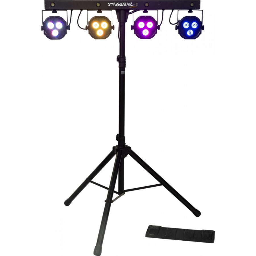 Algam Lighting STAGEBAR-II Kit su Treppiede Par + Strobo con Pedaliera Wireless