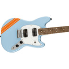 Squier Fsr Bullet Competition Mustang HH Daphne Blue e Competition Orange Stripe