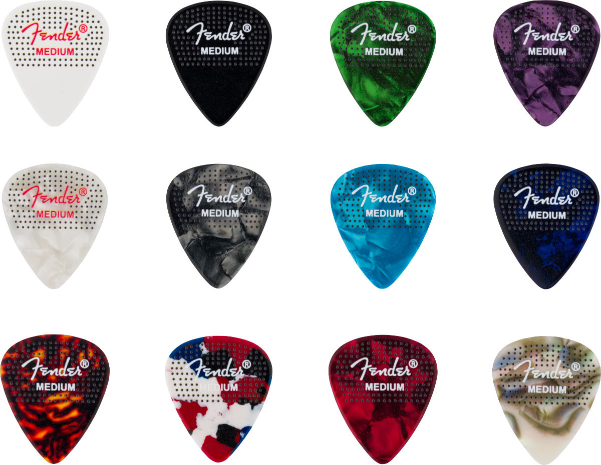 Fender 351 Shape Premium Celluloid Puntinati Pack 12Pz Medium
