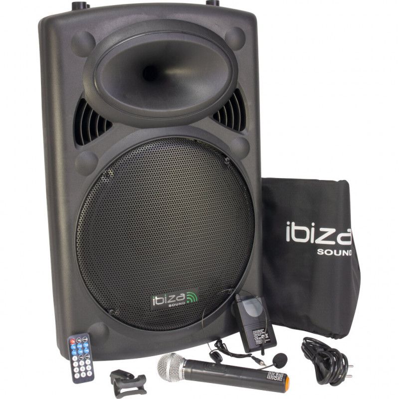 Ibiza Pa System Portatile Usb Mp3 Rec Vox Bluetooth 2 Vhs Wireless Mics 400W
