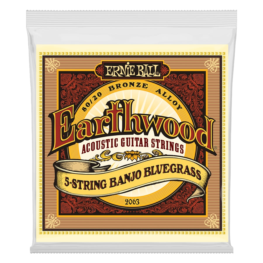 Ernie Ball 2063 Earthwood Banjo Bluegrass Terminate ad Anello Bronzo 80/20