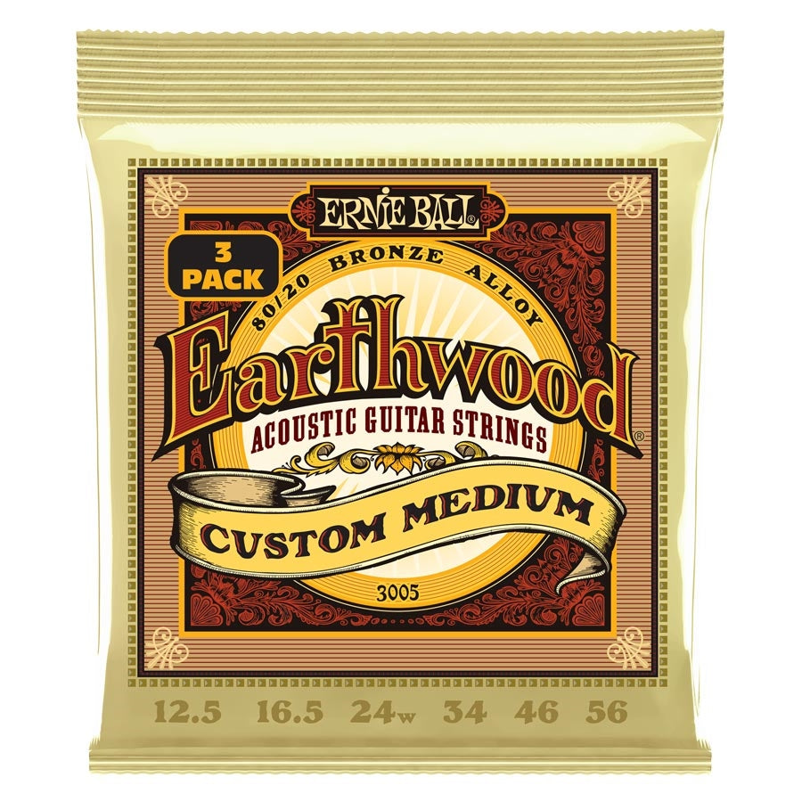 Ernie Ball 3005 Earthwood Custom Medium 80/20 12.5-56