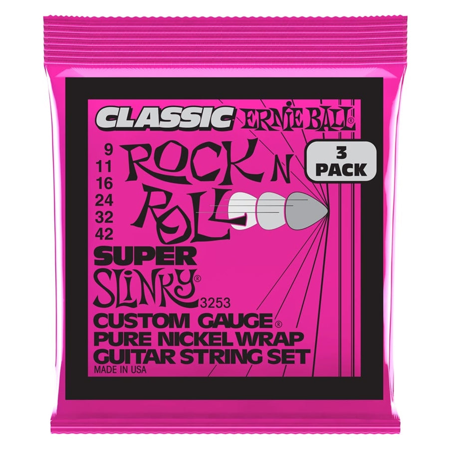Ernie Ball 3253 Super Slinky Clas RnR  3 Pk 9 42