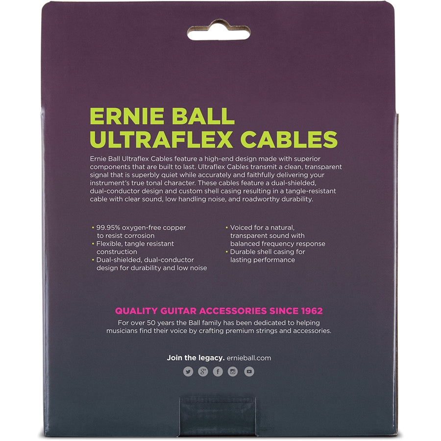 Ernie Ball 6045 Coiled Instrument Cable White 30 ft