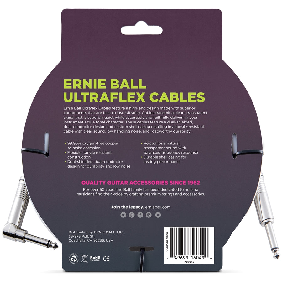 Ernie Ball 6049 PVC Cable White 3 m