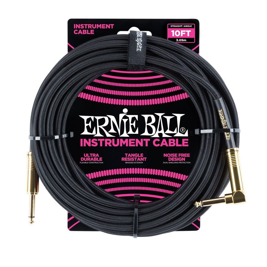 Ernie Ball 6081 Cavo Braided Black Gold Tips 3,05 m