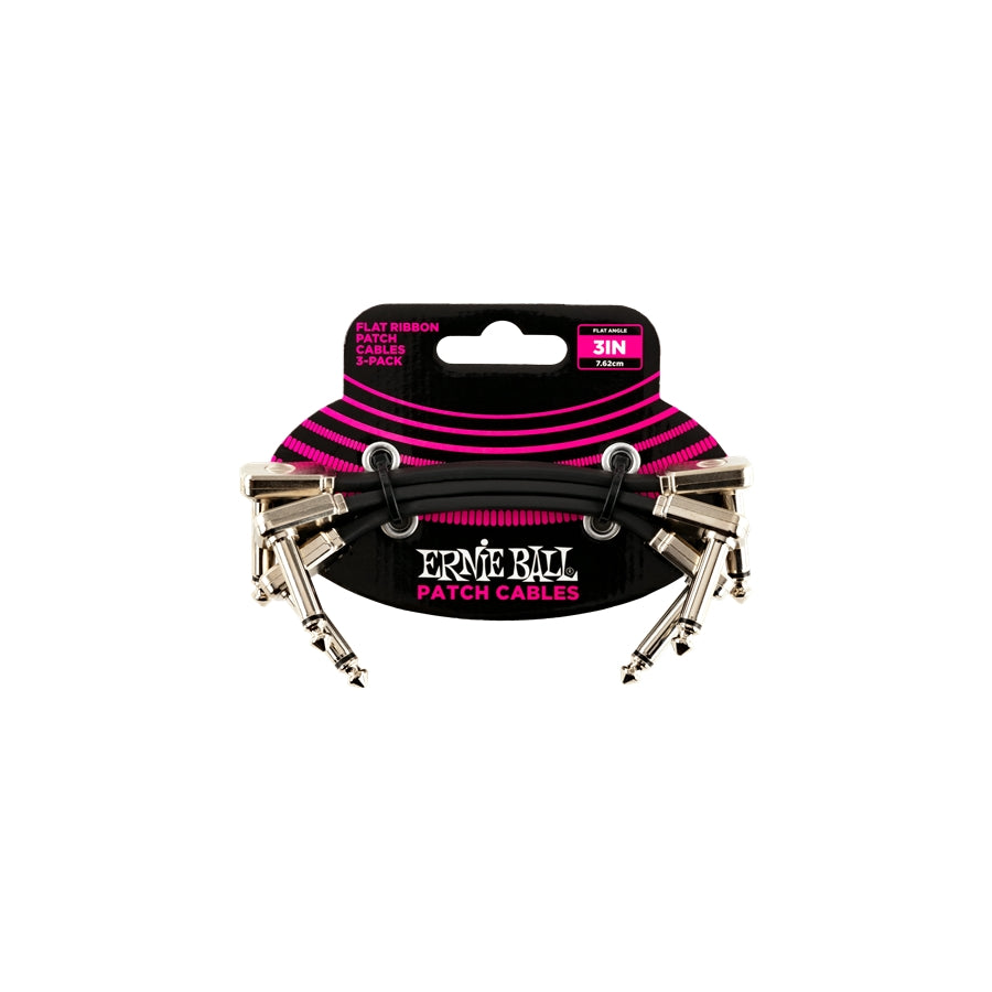 Ernie Ball 6220 Flat Ribbon Patch Cable 7,62 cm Pacco da 3