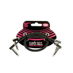 Ernie Ball 6405 Flat Ribbon Stereo Patch Cable 12in 2-Pk