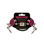 Ernie Ball 6405 Flat Ribbon Stereo Patch Cable 12in 2-Pk
