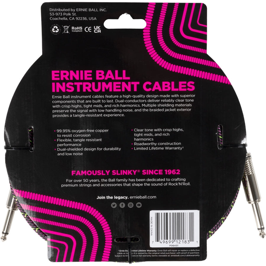 Ernie Ball 6431 Braided Cables Purple Python 5,5 m
