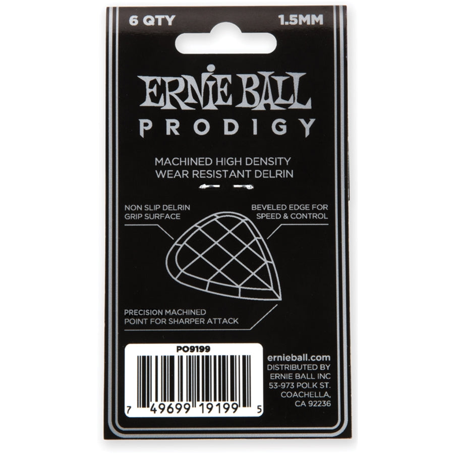 Ernie Ball 9199 Plettri Prodigy Standard Black 1,5 mm Busta 6