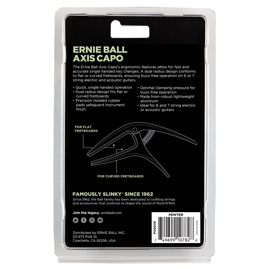 Ernie Ball 9608 Axis Capo Pewter 2021