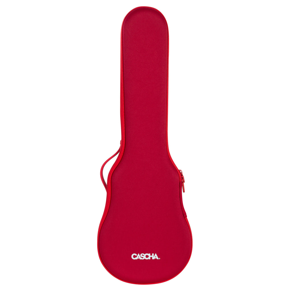 Cascha Ukulele Concerto in Carbonio Pack Red con Borsa Tracolla e Plettri
