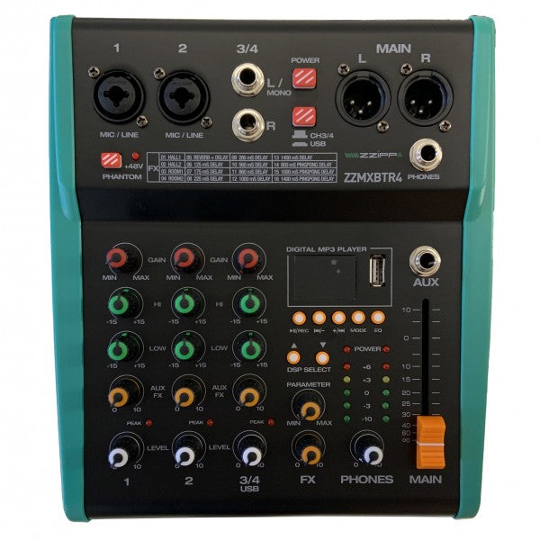 Zzipp Mixer Compatto 4 Canali con Multieffetto