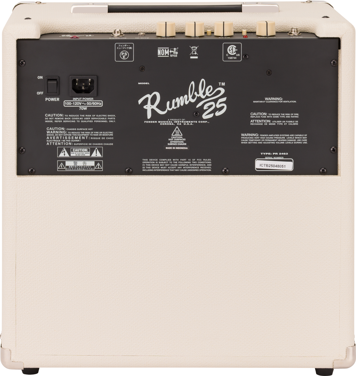 Fender Limited Edition Rumble 25 Ivory