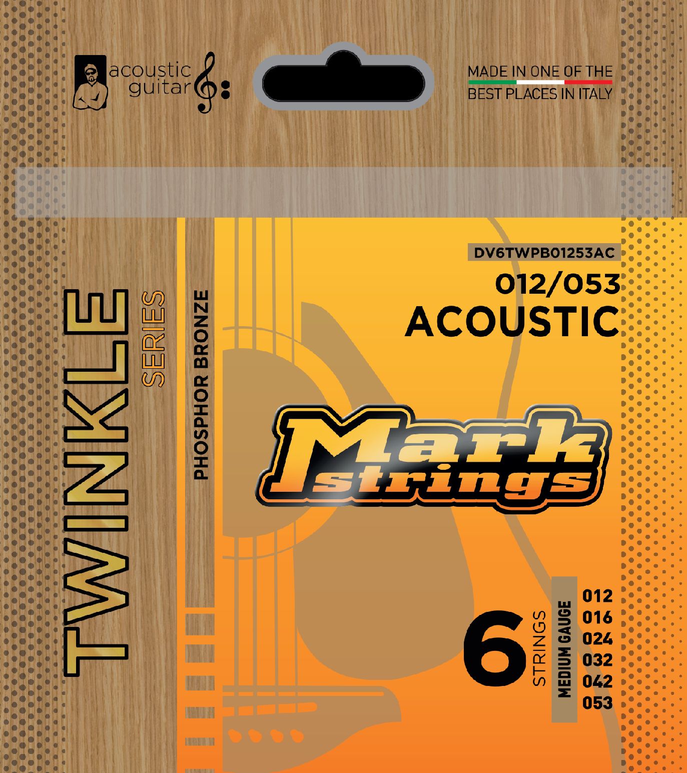 Dv Mark Muta per Chitarra Acustica Twinkle Phosphor Bronze Medium 12-53