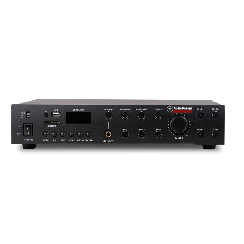 Audiodesign Amplificatore PA 8 Ohm 2 Ingressi Mic + 2 Aux