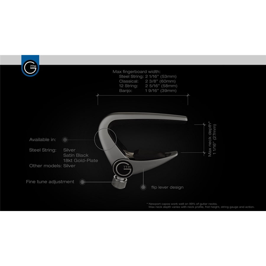 G7th Newport 12 String Silver Capo