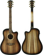 Cole Clark Fat Lady 2 Cutway Natural Satin with Sunburst Acustica Elettrificata