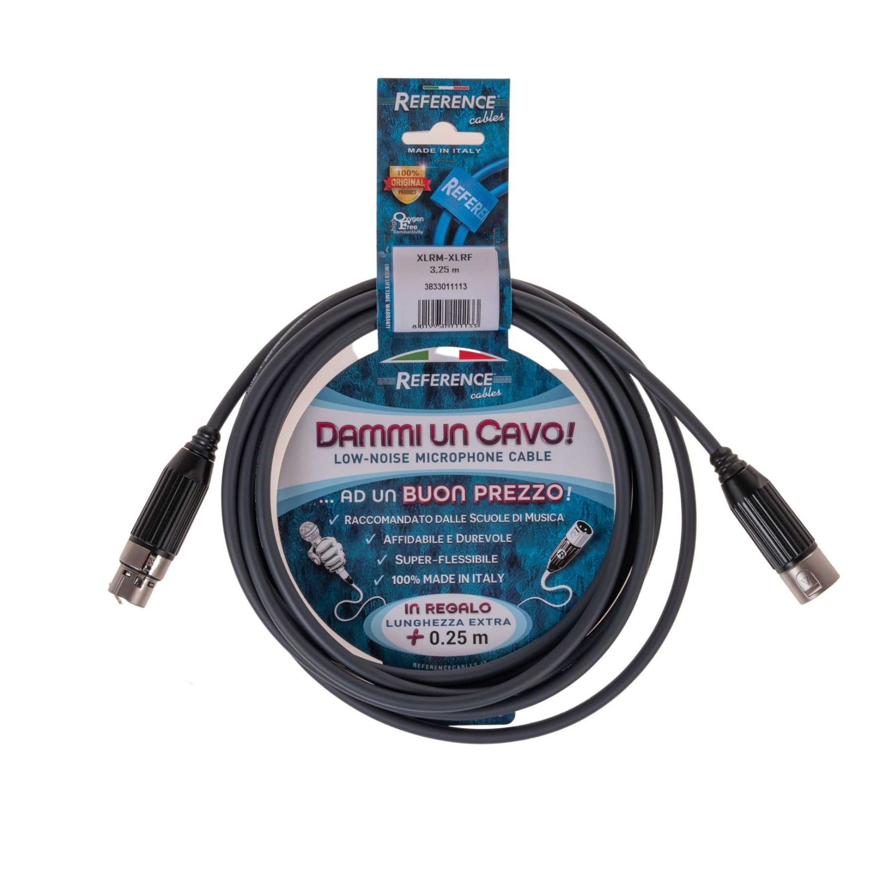 Reference Dammi Un Cavo per Microfono XLR M XLR F 3,25 Mt. Antracite