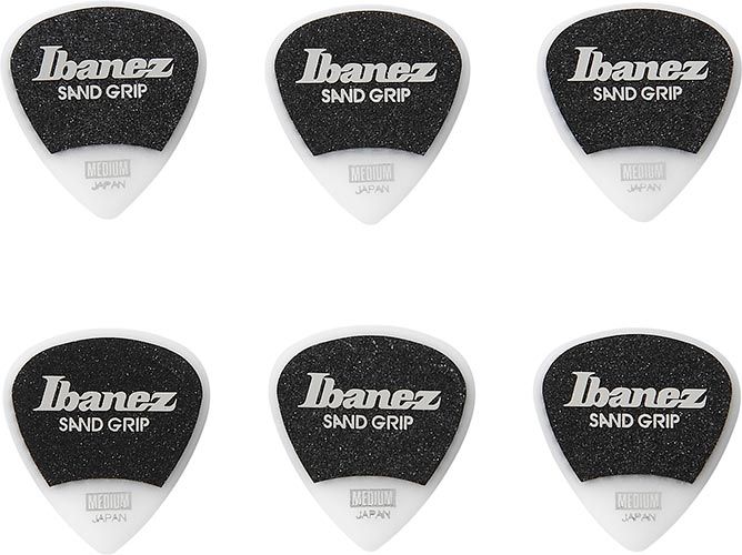 Ibanez Set 6 Plettri Sand Grip Bianchi da 0,8 mm di Spessore
