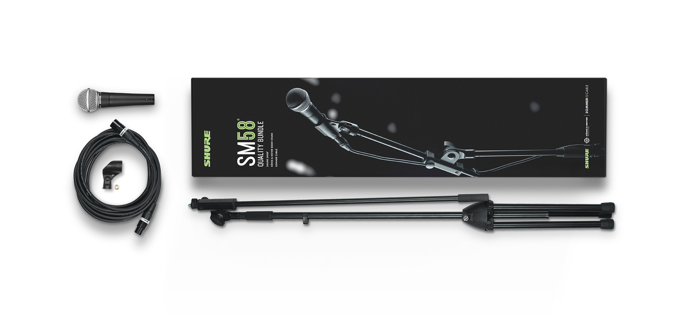 Shure Sm58Kmosom Bundle Con Microfono Sm58 Asta E Cavo