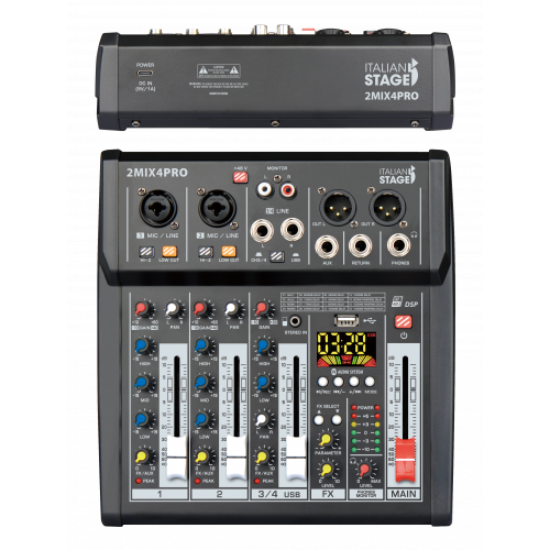Italian Stage By Proel 2MIX4PRO 4 Canali Bluetooth ed Effetti