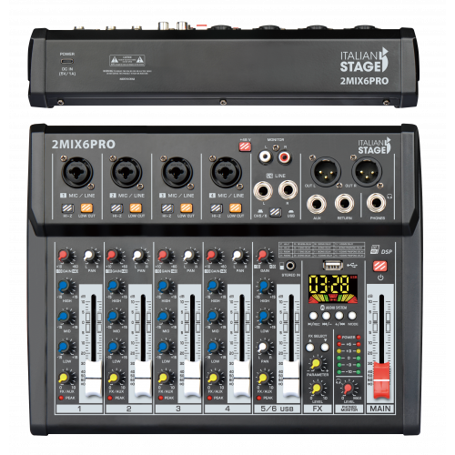 Italian Stage By Proel 2MIX6PRO 6 Canali Bluetooth ed Effetti