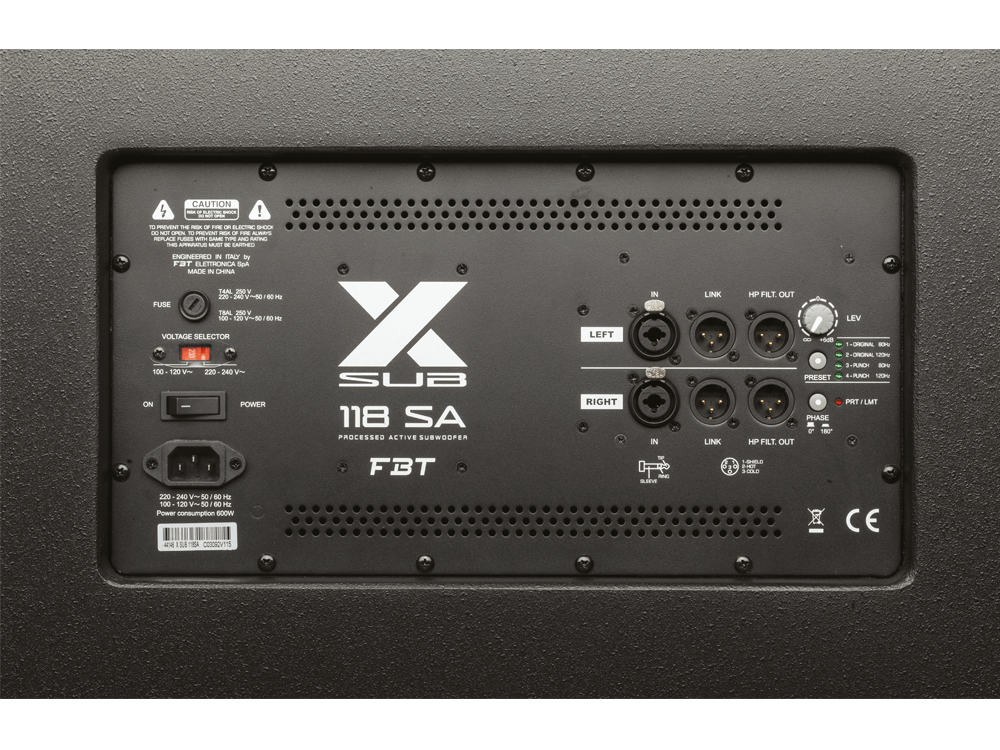 Fbt Subwoofer Aplificato X Sub 118Sa Cono da 18' 1200W