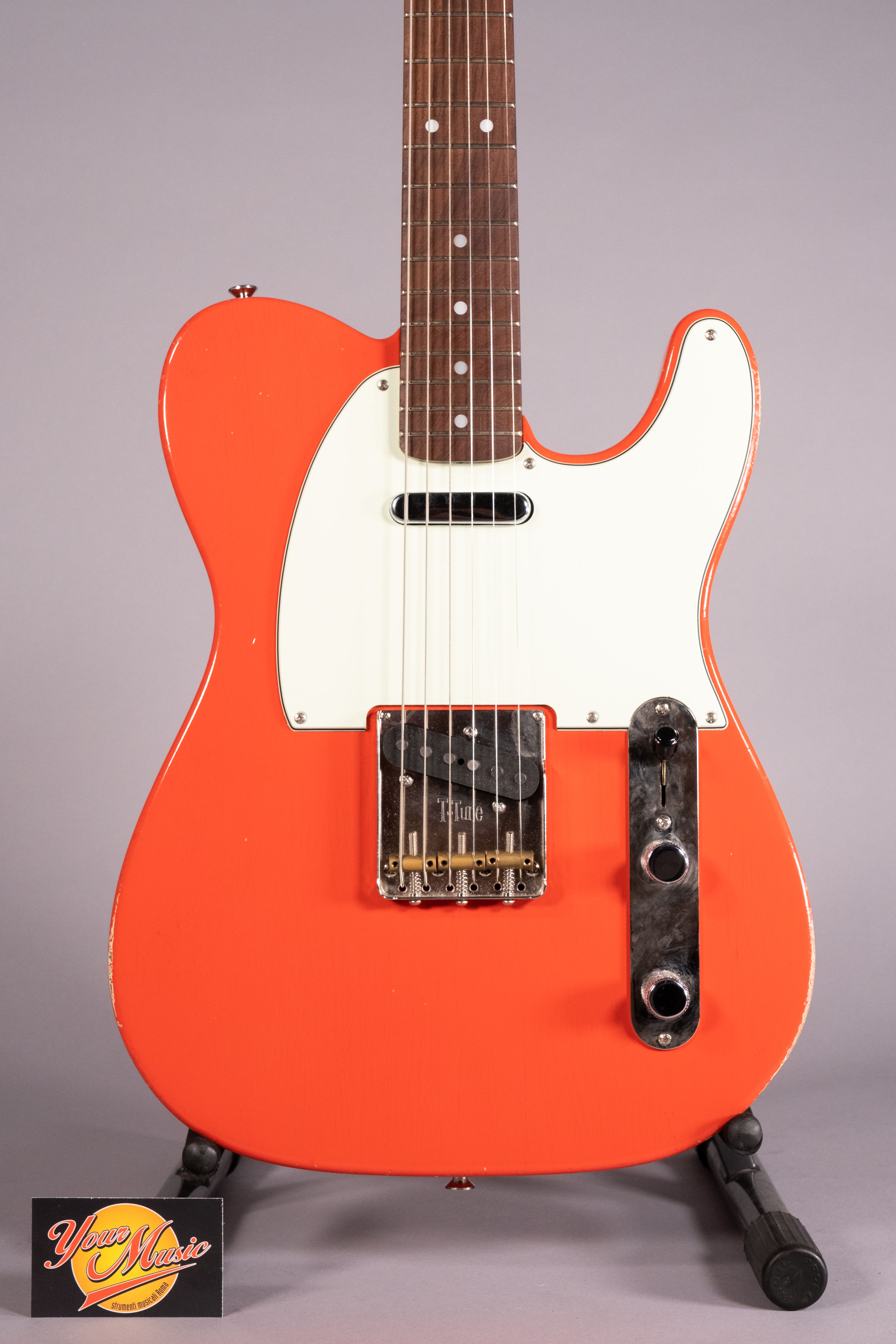 Rufini Chitarra Elettrica Telecaster Vintage Fiesta Red Aged