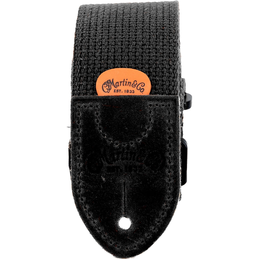 Martin & Co. 18A0104 Cotton Weave Strap, Black, with Pick Holder