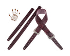 Magrabo Tracolla Twin Buckles Embossed Flores Bordeaux  7cm