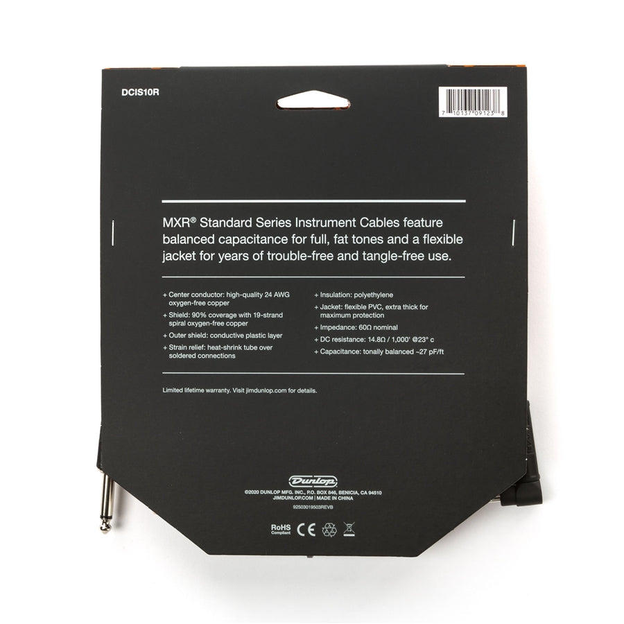 Mxr DCIS10R Cavo strumento Standard, 3 Metri angolato