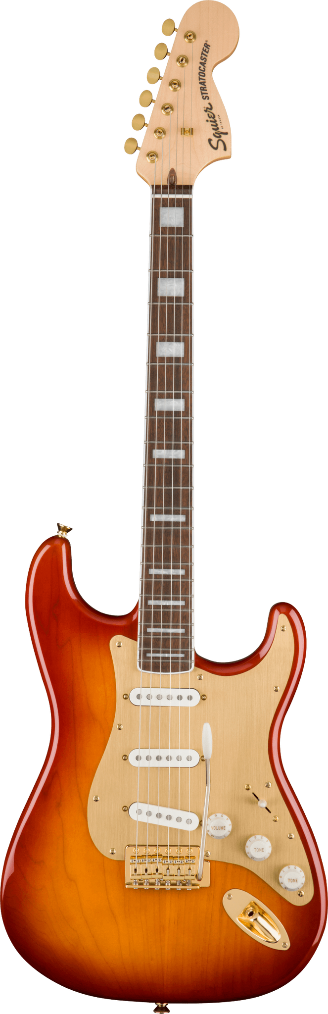 Squier 40Th Anniversary Stratocaster Gold Anodized Pickguard Sienna Sunburst