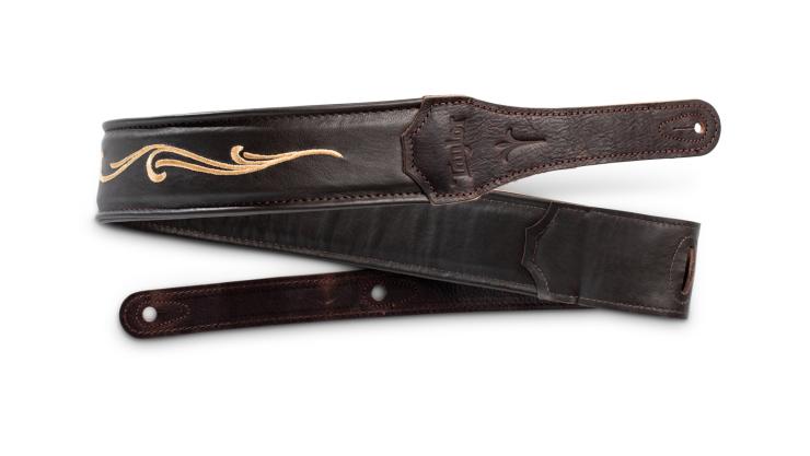 Taylor Spring Vine Strap Chocolate Brn Embroided 2.5'