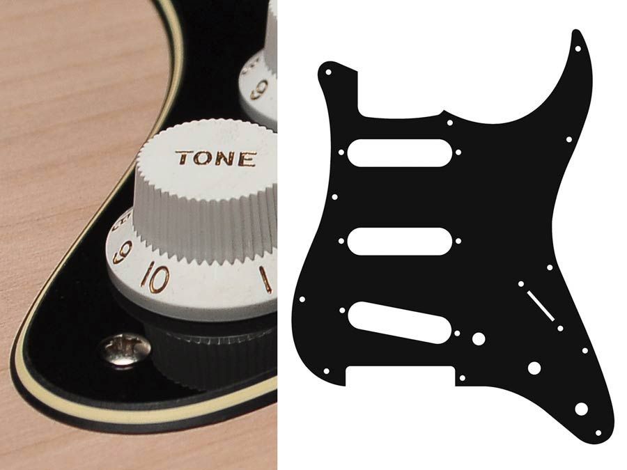 Boston SSS 3-Ply Electric Guitar Pickguard Black