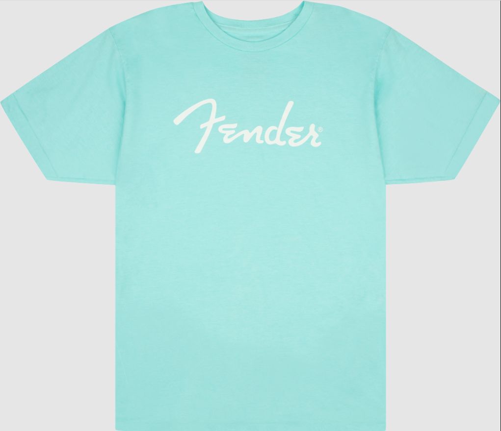 Fender Spaghetti Logo Tshirt Daphne Blue XL