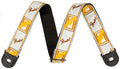 Fender Tracolla Quick Grip Locking End Strap White Yellow e Brown Monogram 2'