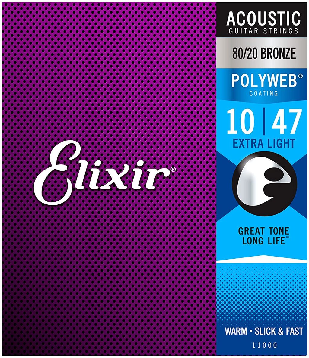 Elixir 11000 Polyweb 80/20 Bronze Acoustic Guitar Strings 10-47