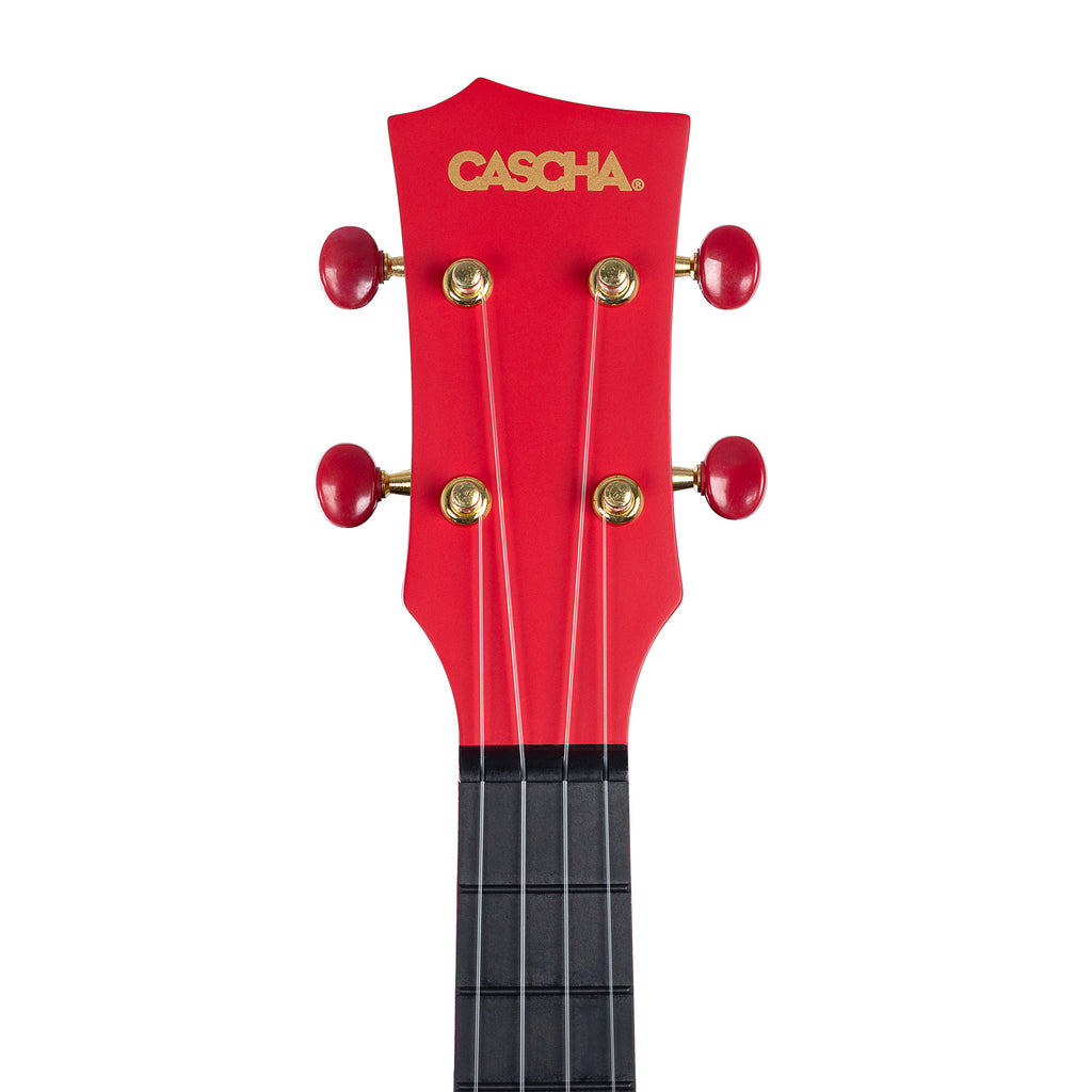 Cascha Ukulele Concerto in Carbonio Pack Red con Borsa Tracolla e Plettri