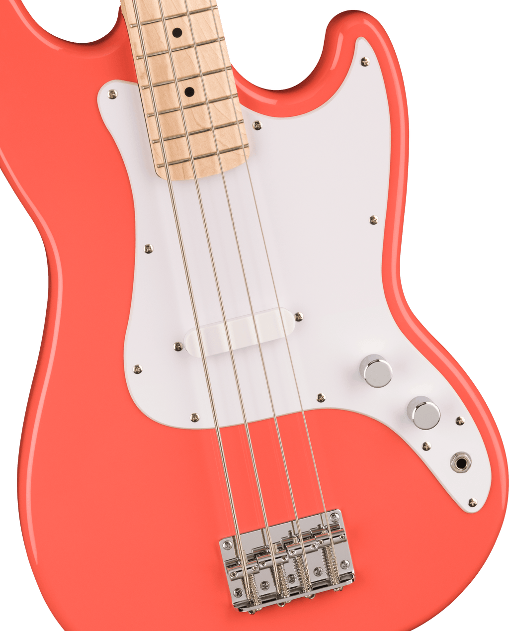 Squier Sonic Bronco Bass Maple ahitian Coral