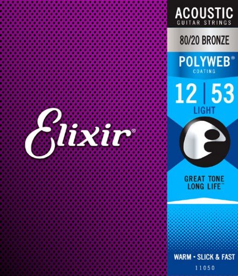 Elixir 11050 Polyweb 80/20 Bronze Muta Chitarra Acustica 12-53