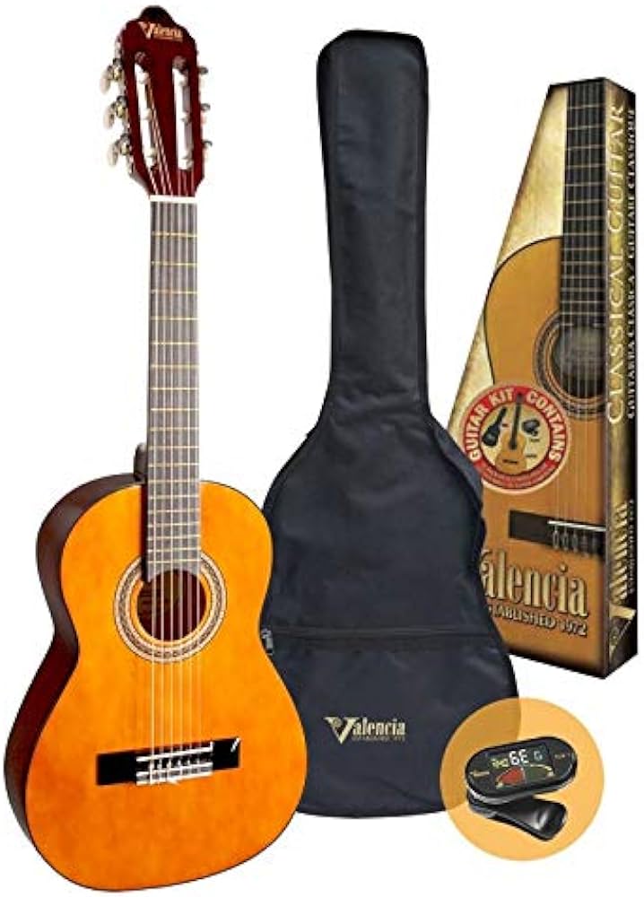 Valencia Kit Chitarra Classica 3/4 con Borsa ed Accordatore