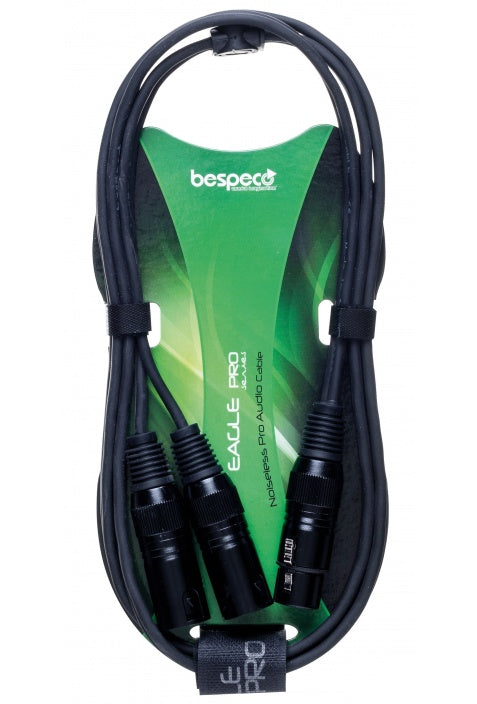 Bespeco Cavo Eagle Pro Realizzato con 1 Cannon Femmina e 2 Cannon Maschi 1,5 Mt