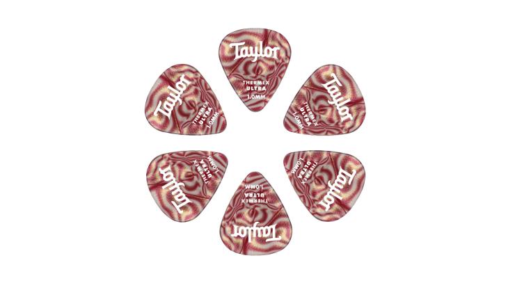 Taylor Picks Thermex, 351-1.50 mm Ruby Swirl Ultra 6 Pack