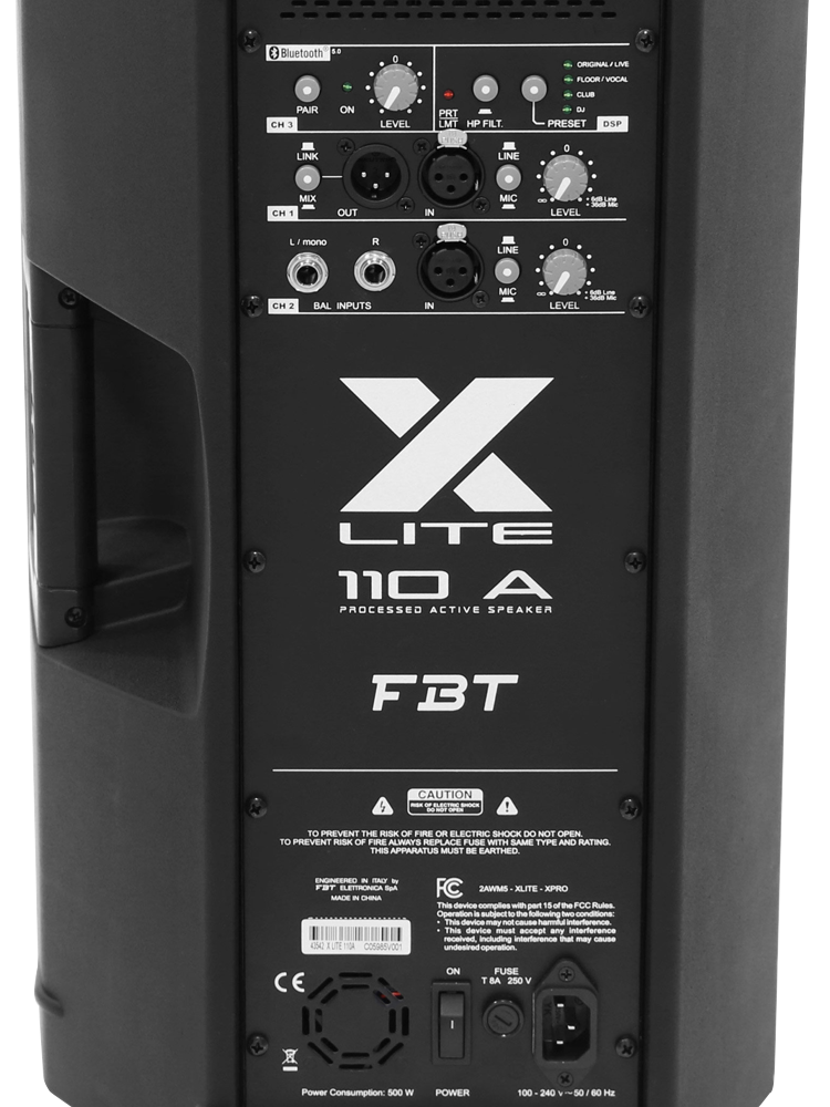 Fbt X Lite 110A Diffusore a 2 Vie Biamplificato con Mixer a 3 Canali Bluetooth