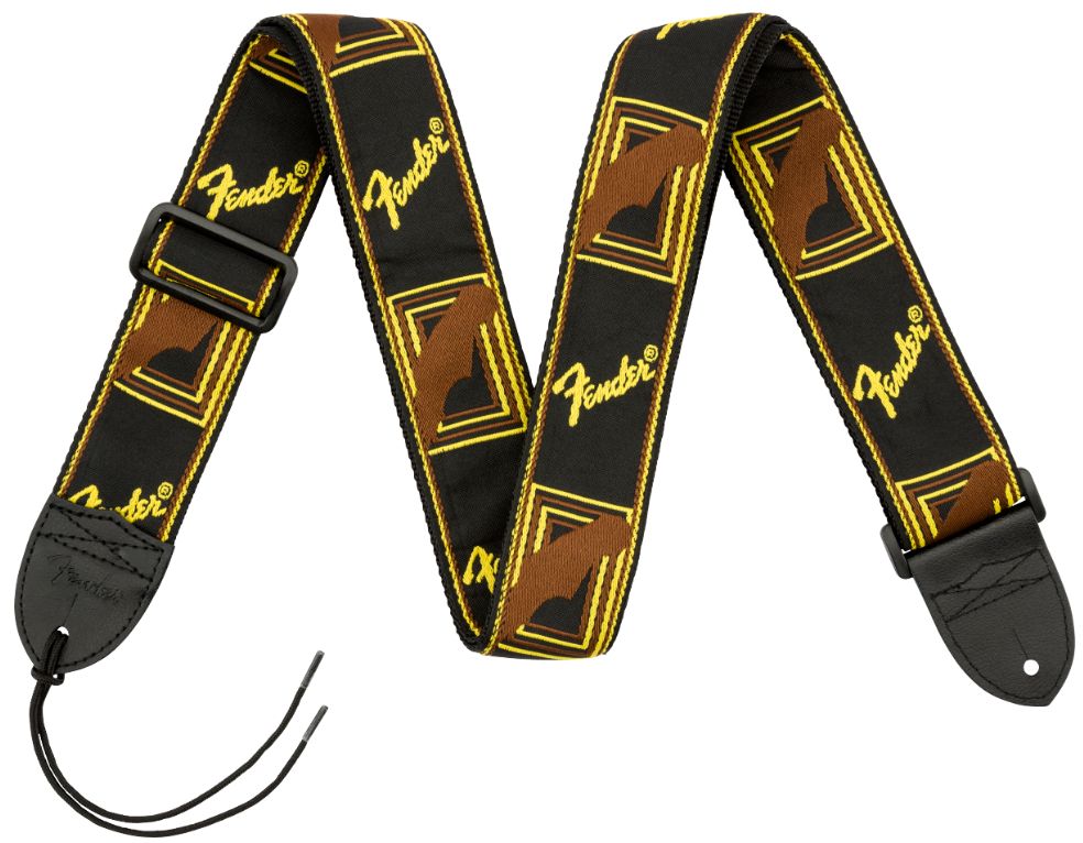 Fender Tracolla 2' Monogrammed Black Yellow Brown