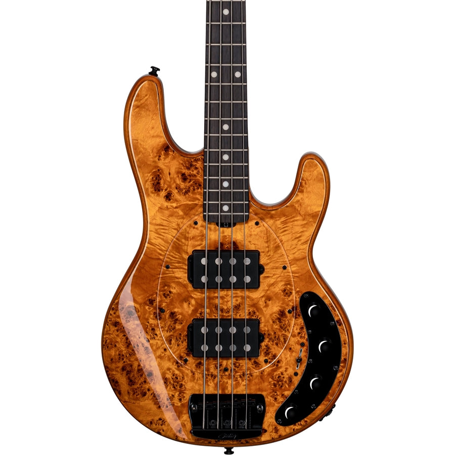 Sterling By Music Man StingRay HH RAY34HH Poplar Burl Amber
